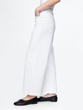 High Rise Stride wide-leg ankel jeans