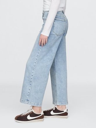 High Rise Stride wide-leg ankel jeans