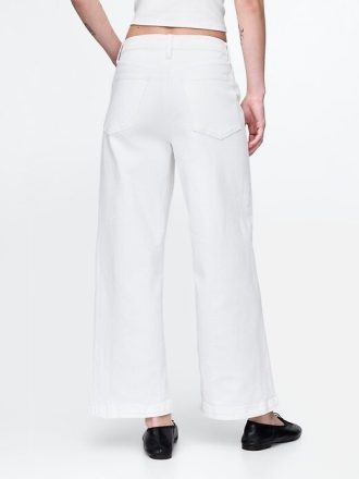 High Rise Stride wide-leg ankel jeans