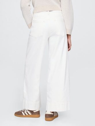 High Rise Stride wide-leg ankel jeans