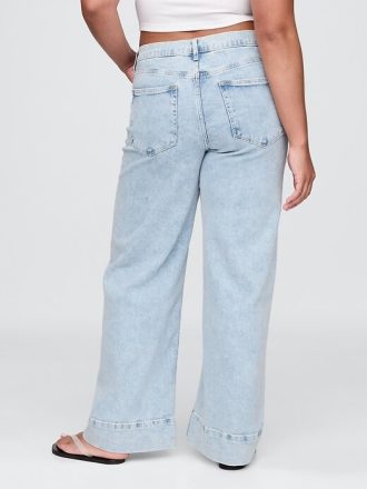 High Rise Stride wide-leg ankel jeans