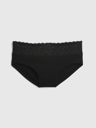 Hipster med spetskant i ekologisk stretchbomull