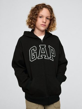 Hoodie med dragkedja för barn i vintage mjuk logotyp