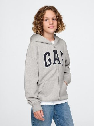 Hoodie med dragkedja för barn i vintage mjuk logotyp