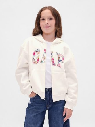 Hoodie med dragkedja för barn VintageSoft Logotyp
