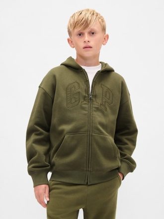 Hoodie med dragkedja för barn VintageSoft Logotyp
