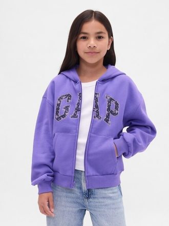 Hoodie med dragkedja för barn VintageSoft Logotyp