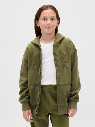Hoodie med dragkedja för barn VintageSoft Logotyp