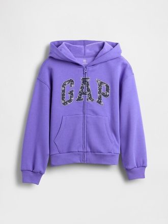 Hoodie med dragkedja för barn VintageSoft Logotyp