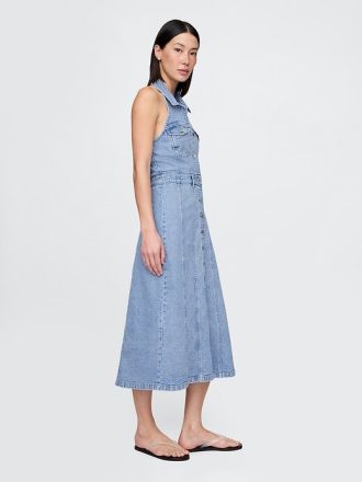 Icon Denim Halter Midiklänning