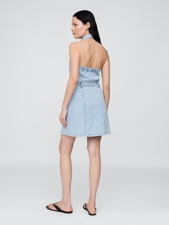 Ikon Denim Halter Miniklänning