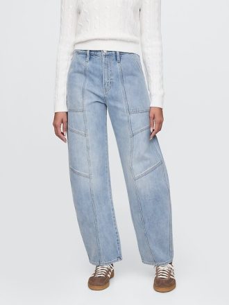 Jeans med sömmar i hög höjd