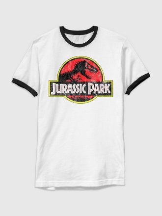 Jurassic Park Klassisk Logografisk Ringer T-shirt