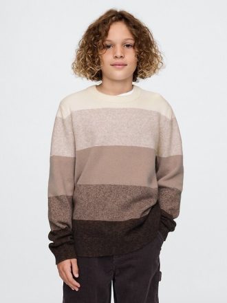 Kids CashSoft randig crewneck tröja