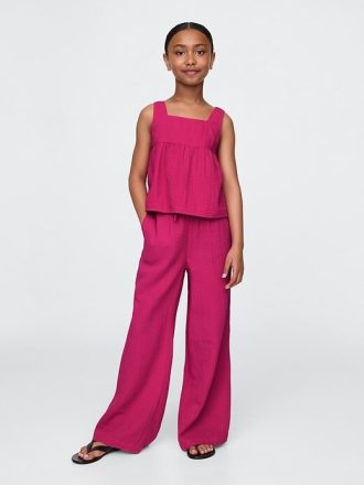 Kids Crinkle Gauze Easy wide-leg byxor