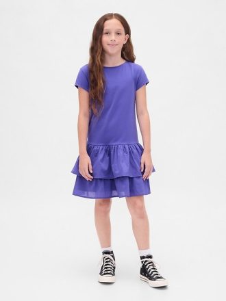 Kids Drop-Wist Ruffle Dress