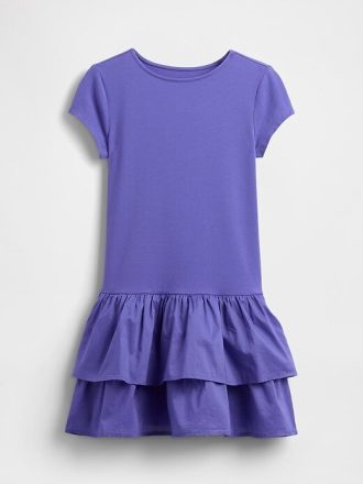 Kids Drop-Wist Ruffle Dress