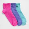 Kids Gap Logo Quarter Crew strumpor (3-pack)