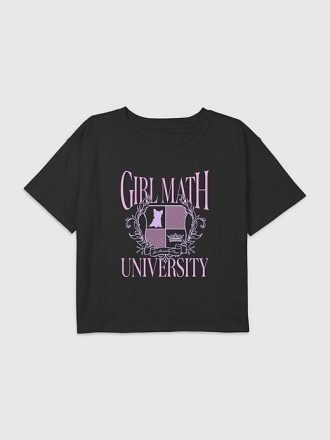 Kids Girl Math University Grafisk Boxy Crop Tee