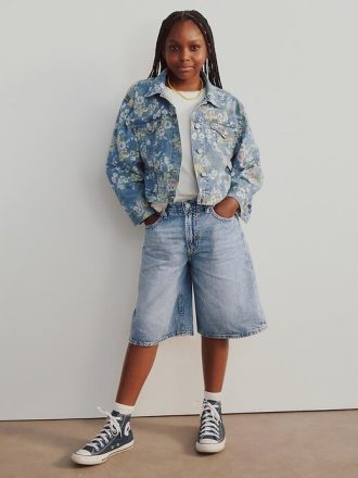 Kids Mid Rise Longline jeansshorts