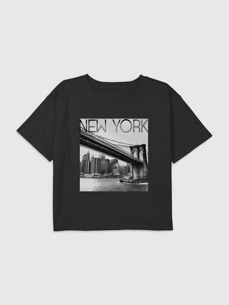 Kids New York Bridge Grafisk Boxy Crop Tee