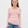 Kids Softspun Rib Off-Soulder Sweater Top Kids Softspun Rib Off-Soulder Sweater Top