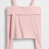 Kids Softspun Rib Off-Soulder Sweater Top Kids Softspun Rib Off-Soulder Sweater Top