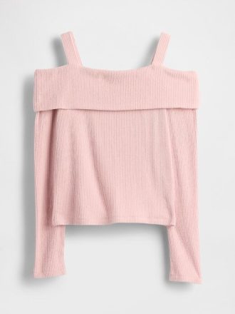 Kids Softspun Rib Off-Soulder Sweater Top