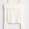 Kids Softspun Rib Off-Soulder Sweater Top Kids Softspun Rib Off-Soulder Sweater Top