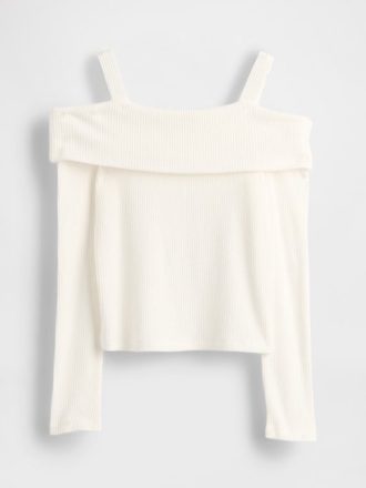 Kids Softspun Rib Off-Soulder Sweater Top