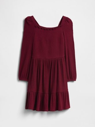 Kids Softspun Smocked Square-Neck Klänning