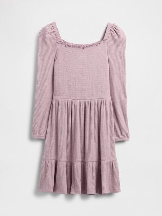 Kids Softspun Smocked Square-Neck Klänning