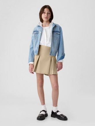 Kids Uniform Plisserad Khaki Skort