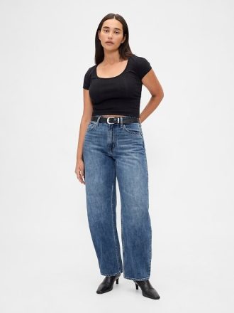 Kurviga High Rise Barrel Jeans