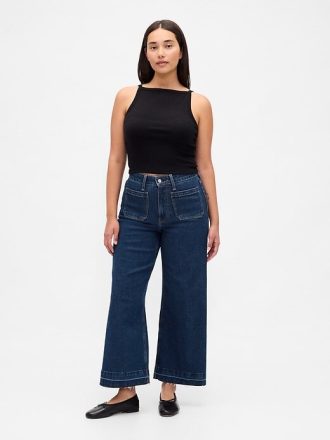 Kurviga High Rise Stride wide-leg ankel jeans