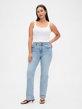 Kurviga, smala raka jeans från 90-talet