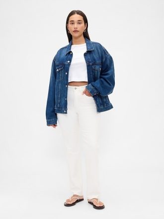 Kurviga, smala raka jeans från 90-talet