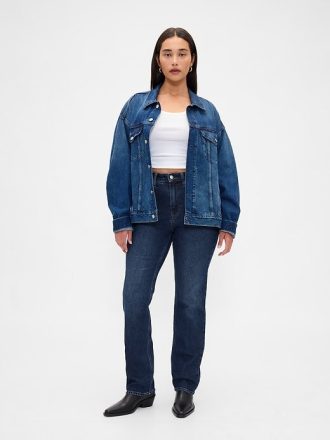 Kurviga, smala raka jeans från 90-talet