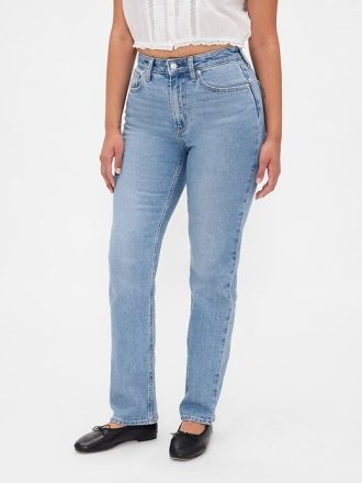 Kurviga, smala raka jeans från 90-talet