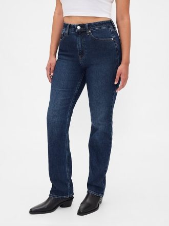 Kurviga, smala raka jeans från 90-talet