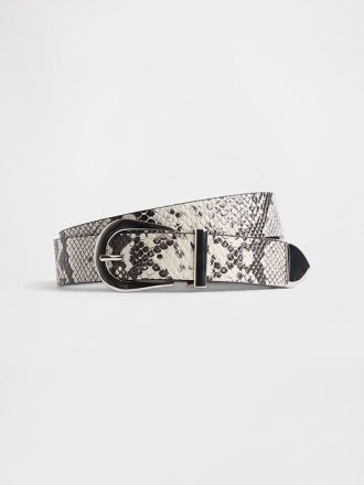 Läder Snake Print Bälte