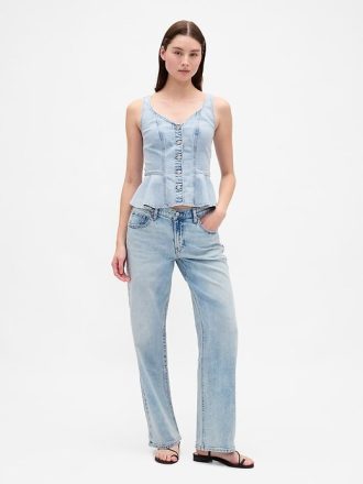 Lågfärgade 90-tals lösa jeans