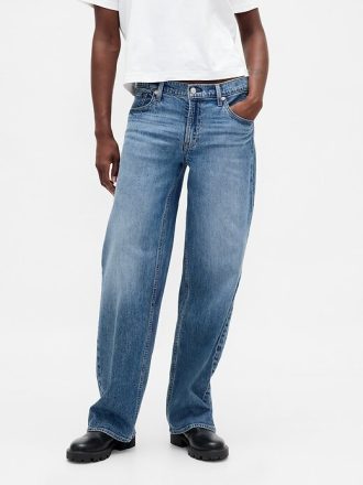 Lågfärgade 90-tals lösa jeans