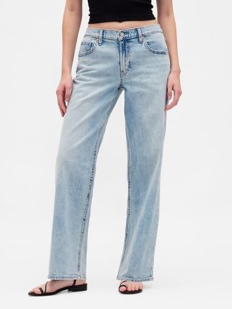 Lågfärgade 90-tals lösa jeans