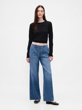 Lågfärgade ultramjuka 90-tals lösa jeans