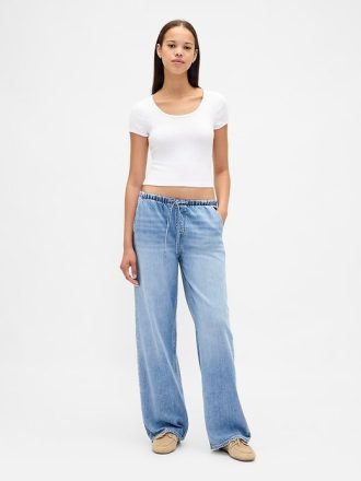 Lågfärgade ultramjuka 90-tals lösa jeans