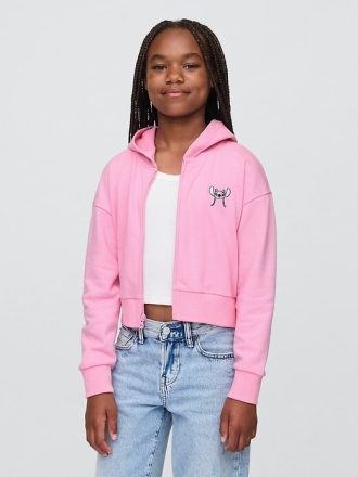 Lilo & Stitch Kids French Terry Crop Hoodie med dragkedja