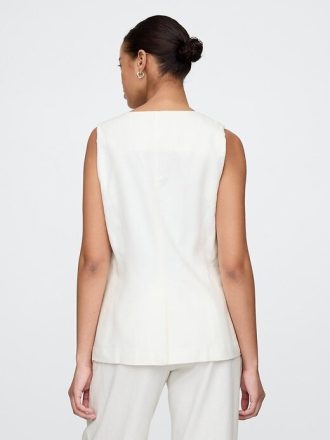 Linen-Blend Longline Väst