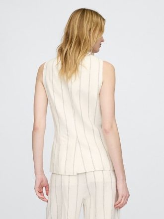 Linen-Blend Longline Väst