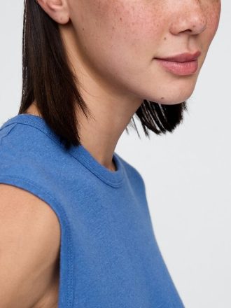 Linne-blandning Crewneck Shell Tank Top